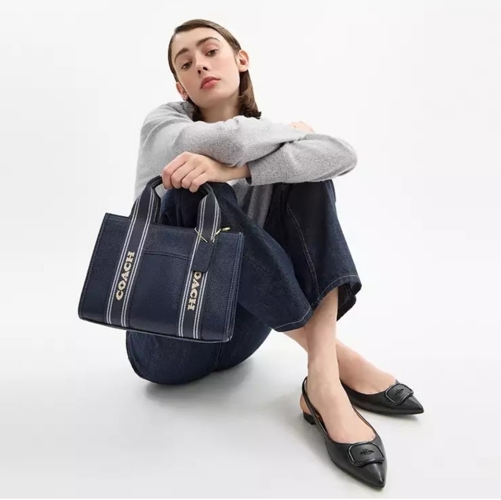 Coach Leather Smith Tote 24 with Striped Handles. - Picture 4 of 11